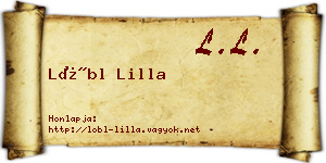 Lőbl Lilla névjegykártya